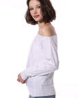 COTTON CASHMERE OFF THE SHOULDER TOP