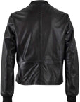 YELE RF SNAP FRONT LEATHER BOMBER JACKET