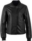 YELE RF SNAP FRONT LEATHER BOMBER JACKET