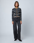 ROWENA CONTRAST TRIM STRIPED CARDIGAN