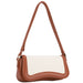 TWO TONE CURVED FLAP SHOULDER BAG