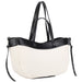 FAUX LEATHER TRIM TOTE BAG