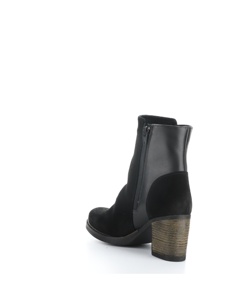 BIBOS RUCHED SUEDE &amp; LEATHER BOOTY - Black