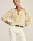 CAMPBELL NOVELTY STRIPE PEASANT BLOUSE