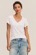 LILITH COTTON SLUB V-NECK TEE