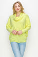BRUSHED FLEECE COWL NECK DOLMAN TOP - Bright Yellow