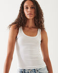 COTTON MODAL SCOOP NECK RIB TANK