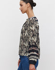 ABRIELLE IKAT VISCOSE LONG SLEEVE TOP