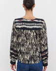 ABRIELLE IKAT VISCOSE LONG SLEEVE TOP