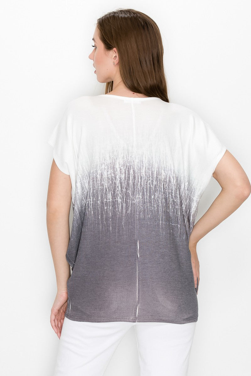 STATIC OMBRE V-NECK TEE