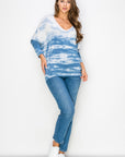 TIE DYE CREPE LONG SLEEVE DOLMAN TOP