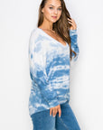 TIE DYE CREPE LONG SLEEVE DOLMAN TOP