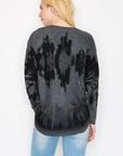 WASHED OUT TIE DYE LONGSLEEVE DOLMAN TOP