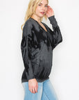 WASHED OUT TIE DYE LONGSLEEVE DOLMAN TOP