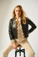 LEFEI SNAP FRONT BONDED LEATHER JACKET
