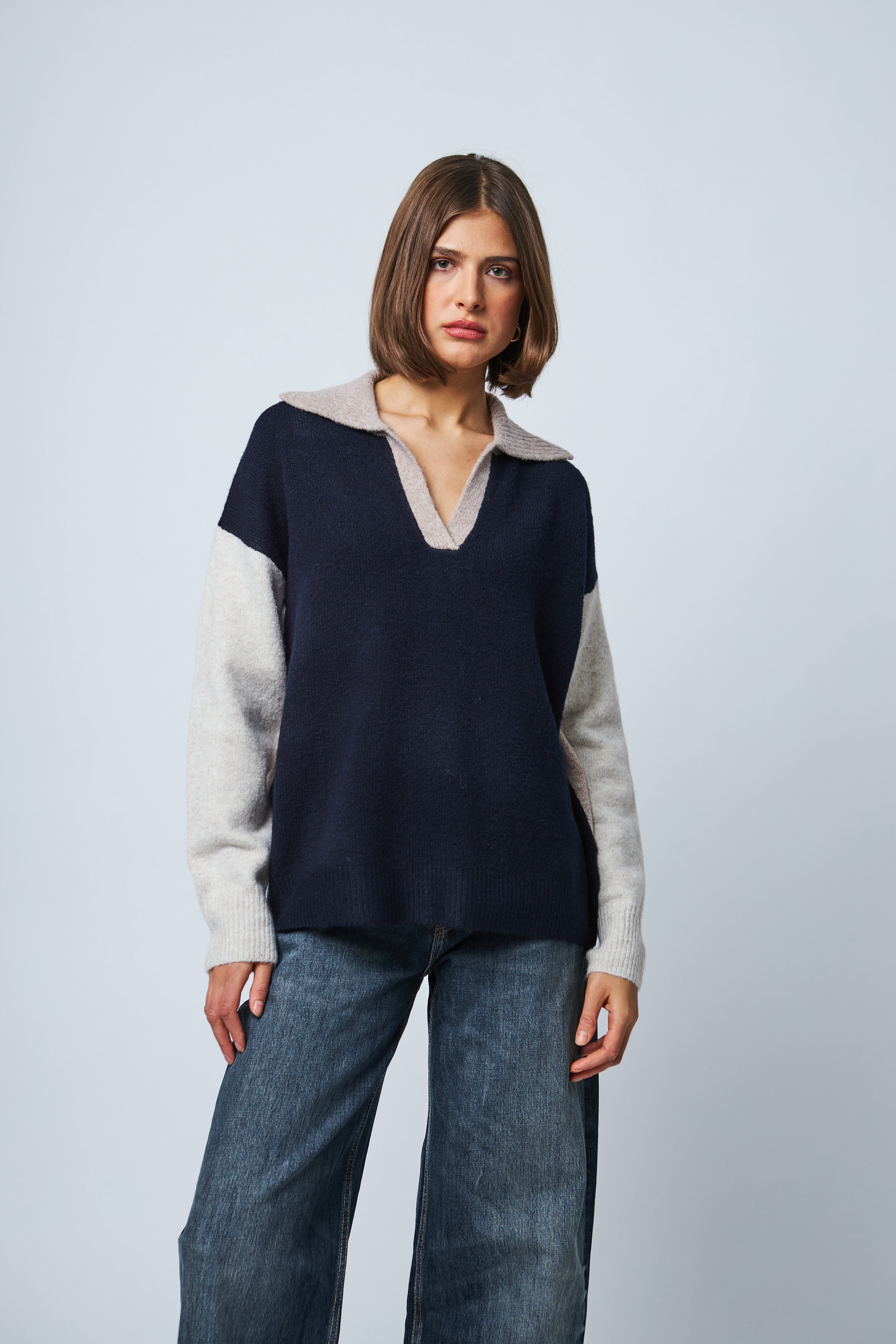 *COMING SOON* RAELYN COLOUR BLOCK JOHNNY COLLAR SWEATER