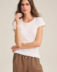 ODELIA COTTON SLUB SCOOP NECK TEE