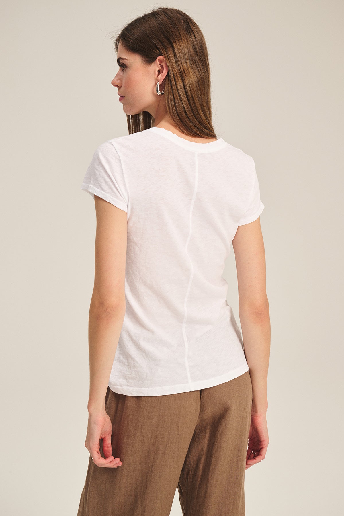 ODELIA COTTON SLUB SCOOP NECK TEE