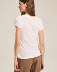 ODELIA COTTON SLUB SCOOP NECK TEE