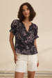 LESLIE PRINTED COTTON VISCOSE PUFF SLEEVE BLOUSE