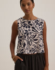 NAEEM PRINTED COTTON VISCOSE SLEEVELESS TOP