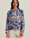 ELDA FLORAL PRINT LIGHT ROYAL CREPE BLOUSE