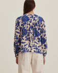 ELDA FLORAL PRINT LIGHT ROYAL CREPE BLOUSE