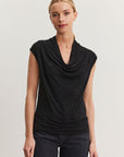 ARLIE COWL NECK TENCEL KNIT SLEEVELESS TOP