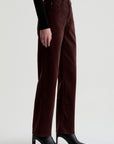 BRINLEY MID-RISE STRAIGHT CORDUROY IN WINERY