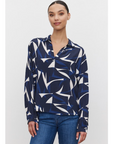 CARAH PRINTED ROYAL CREPE TOP