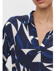 CARAH PRINTED ROYAL CREPE TOP