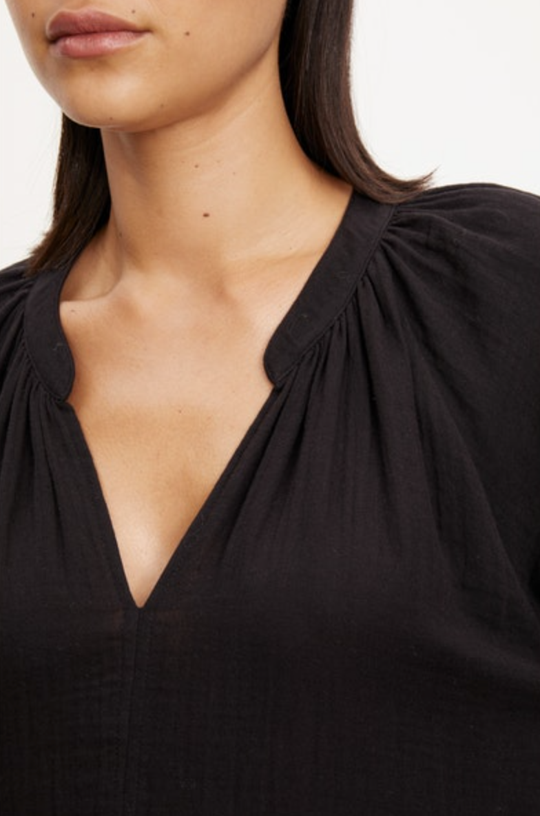 NICA COTTON GAUZE V NECK DRESS