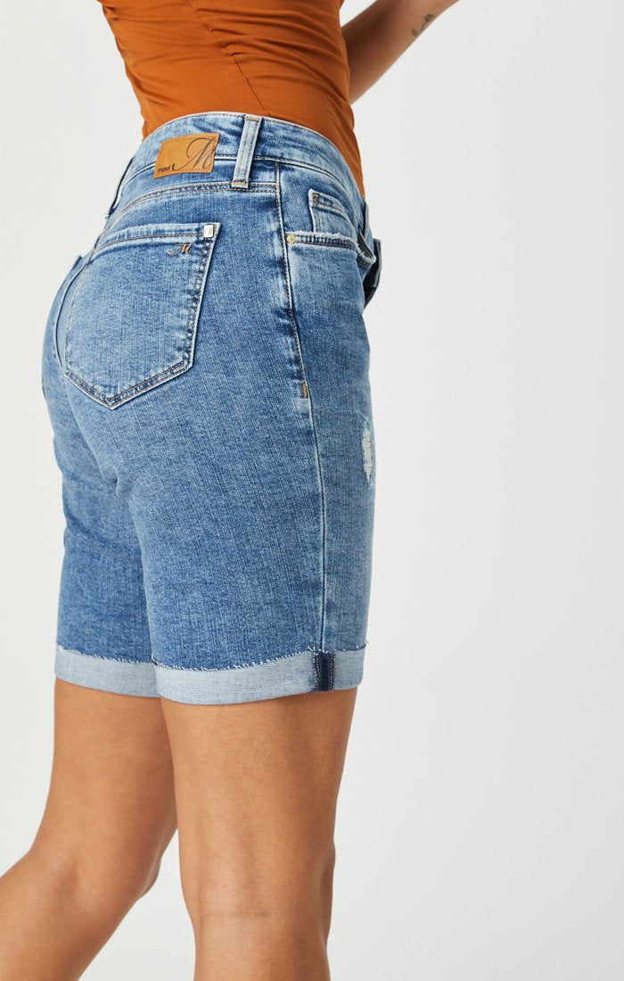 Blue jean sale fringe shorts