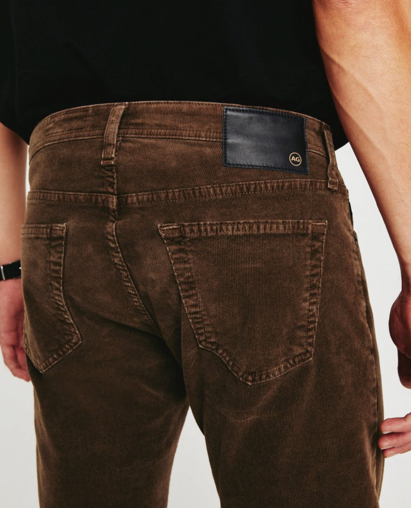 ag jeans tellis modern slim brown corduroy detail