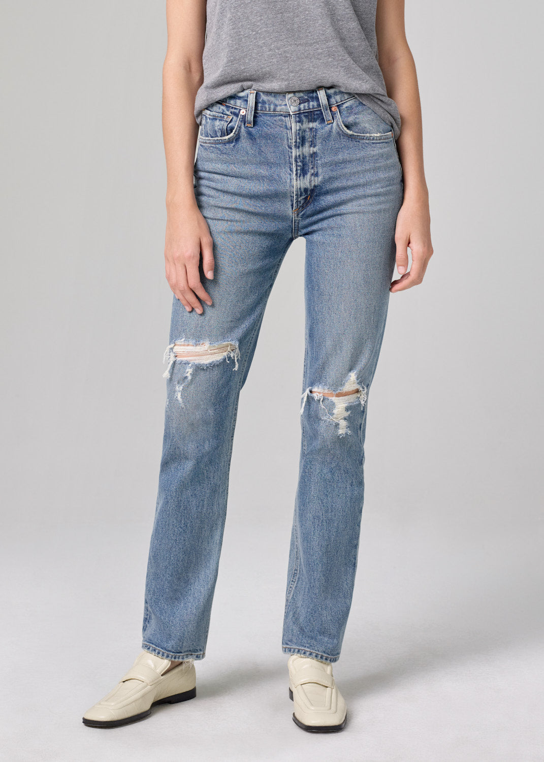 DAPHNE HIGH RISE STOVEPIPE JEAN IN ROSECLIFF