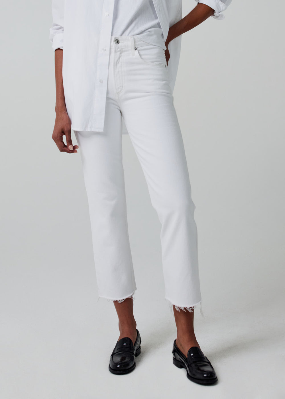 DAPHNE HIGH RISE STOVEPIPE CROP JEAN IN SAIL