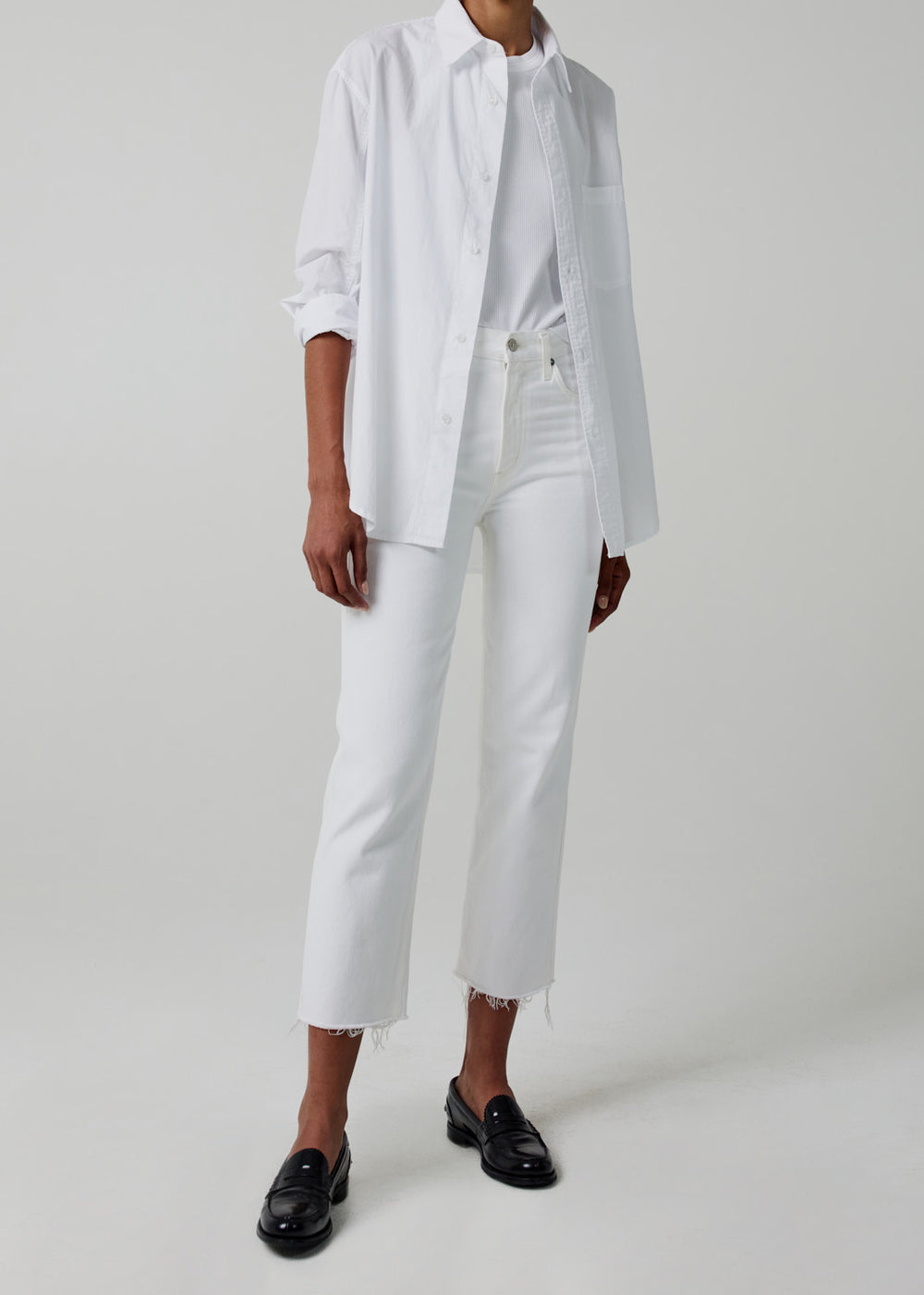 DAPHNE HIGH RISE STOVEPIPE CROP JEAN IN SAIL