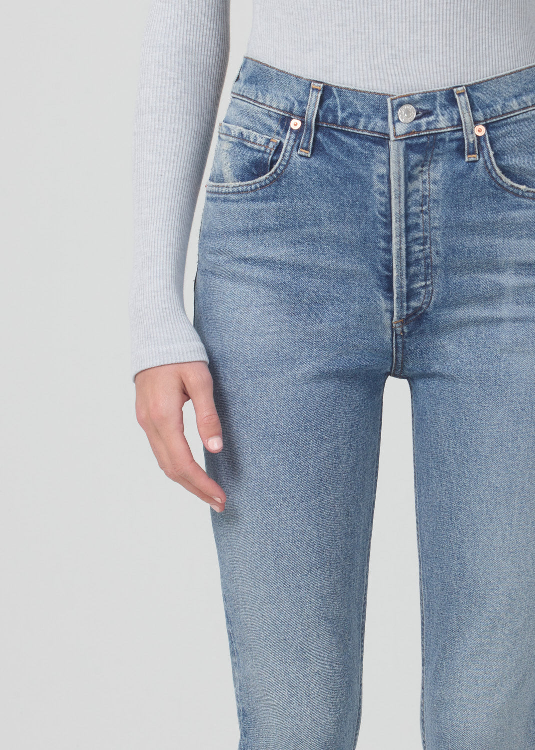 citizens of humanity high rise straight jeans in dimple detail