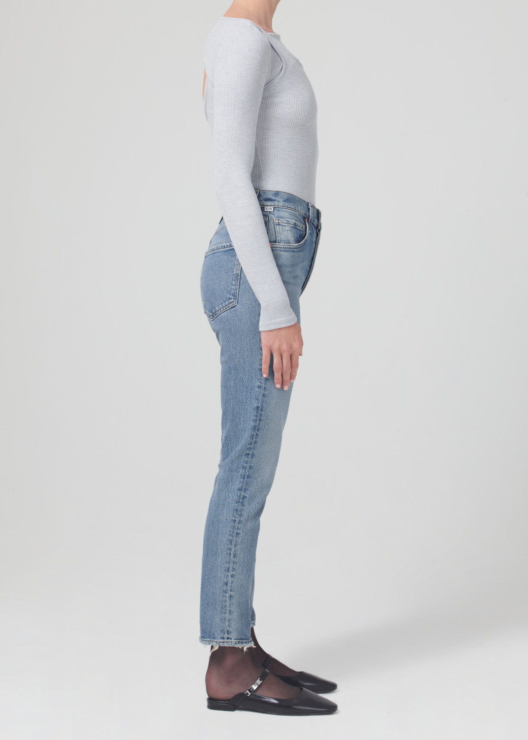 citizens of humanity high rise straight jeans in dimple side
