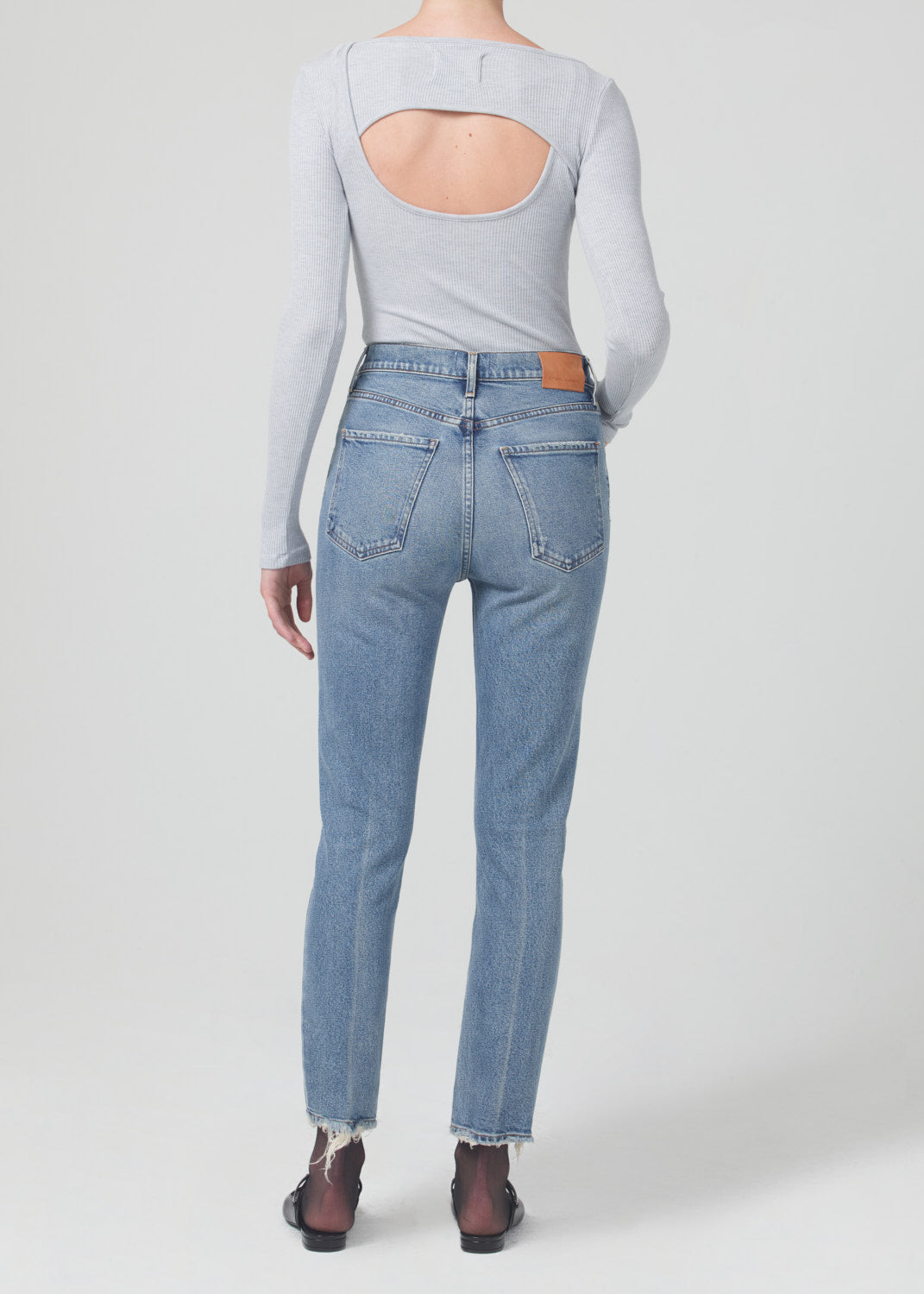 citizens of humanity high rise straight jeans in dimple back