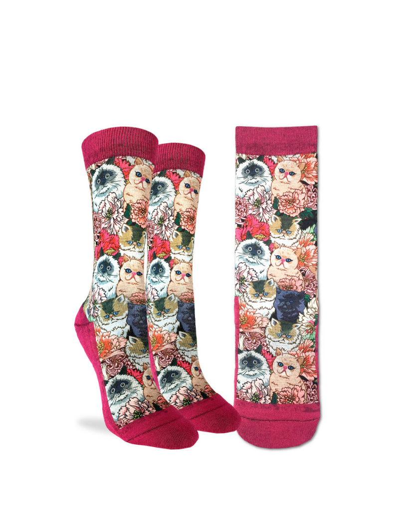 FLORAL CATS ACTIVE SOCK