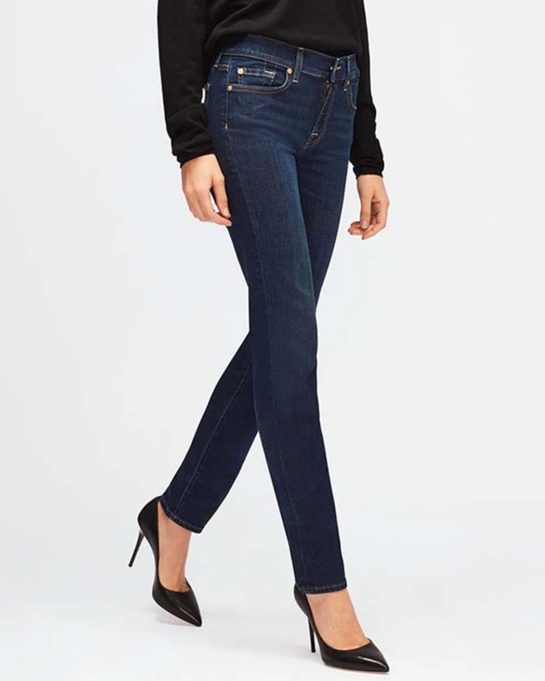 7 for all mankind roxanne mid rise skinny front