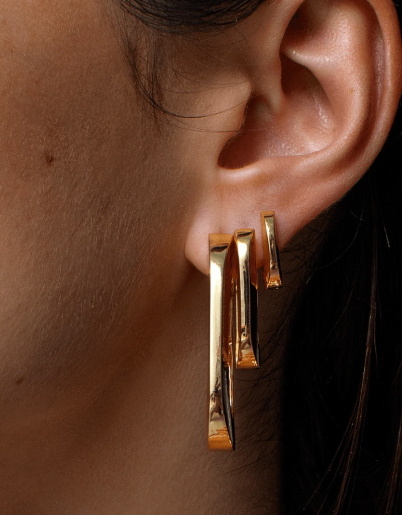 MEGA U-LINK EARRINGS - Gold