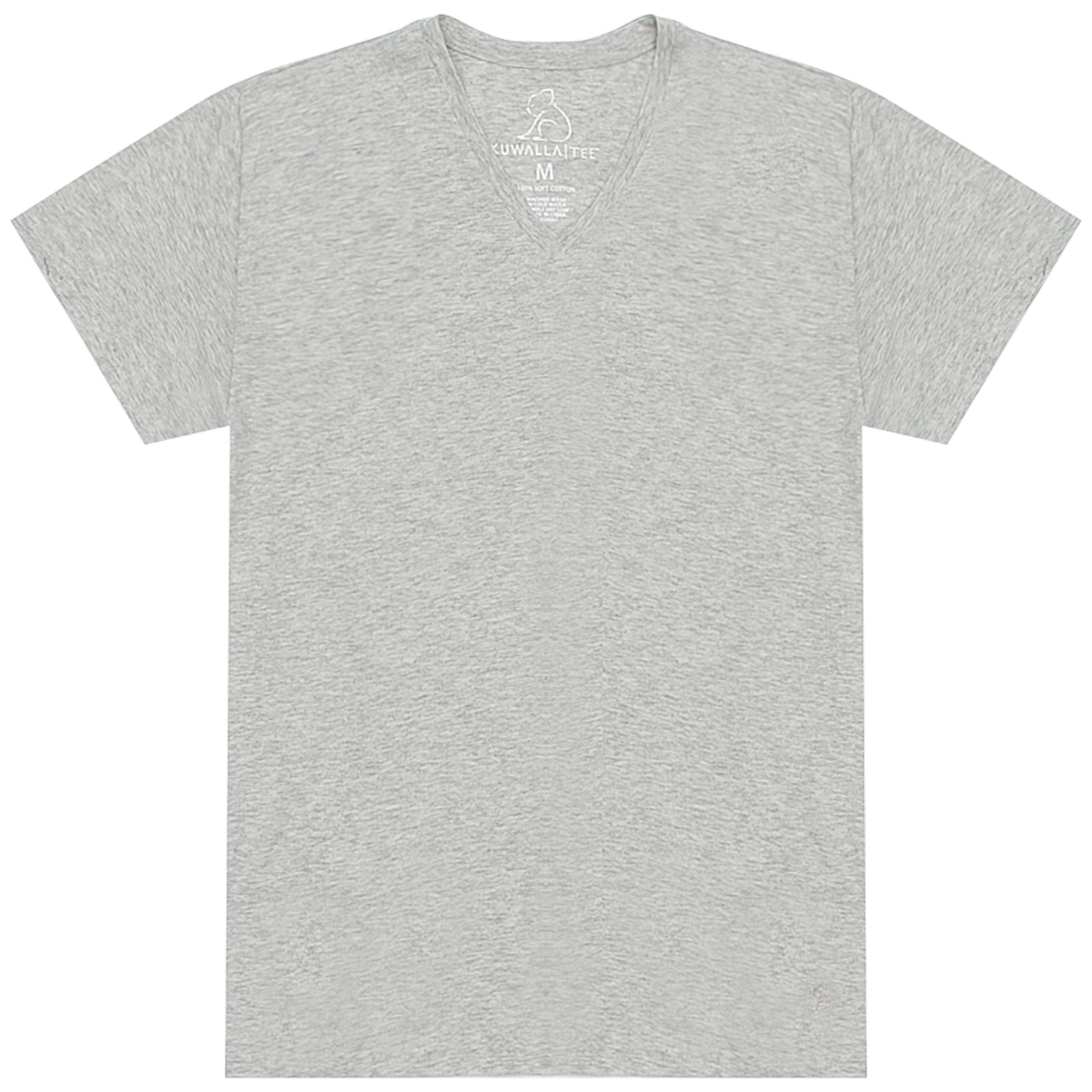 Kuwalla tee v-neck t-shirt in light heather grey