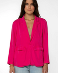 patty tencel blazer in pink, front view