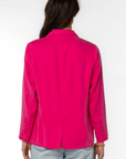 patty tencel blazer in pink, rear view