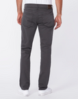 waist down rear view of the lennox skinny fit twill pant from paige, in grey