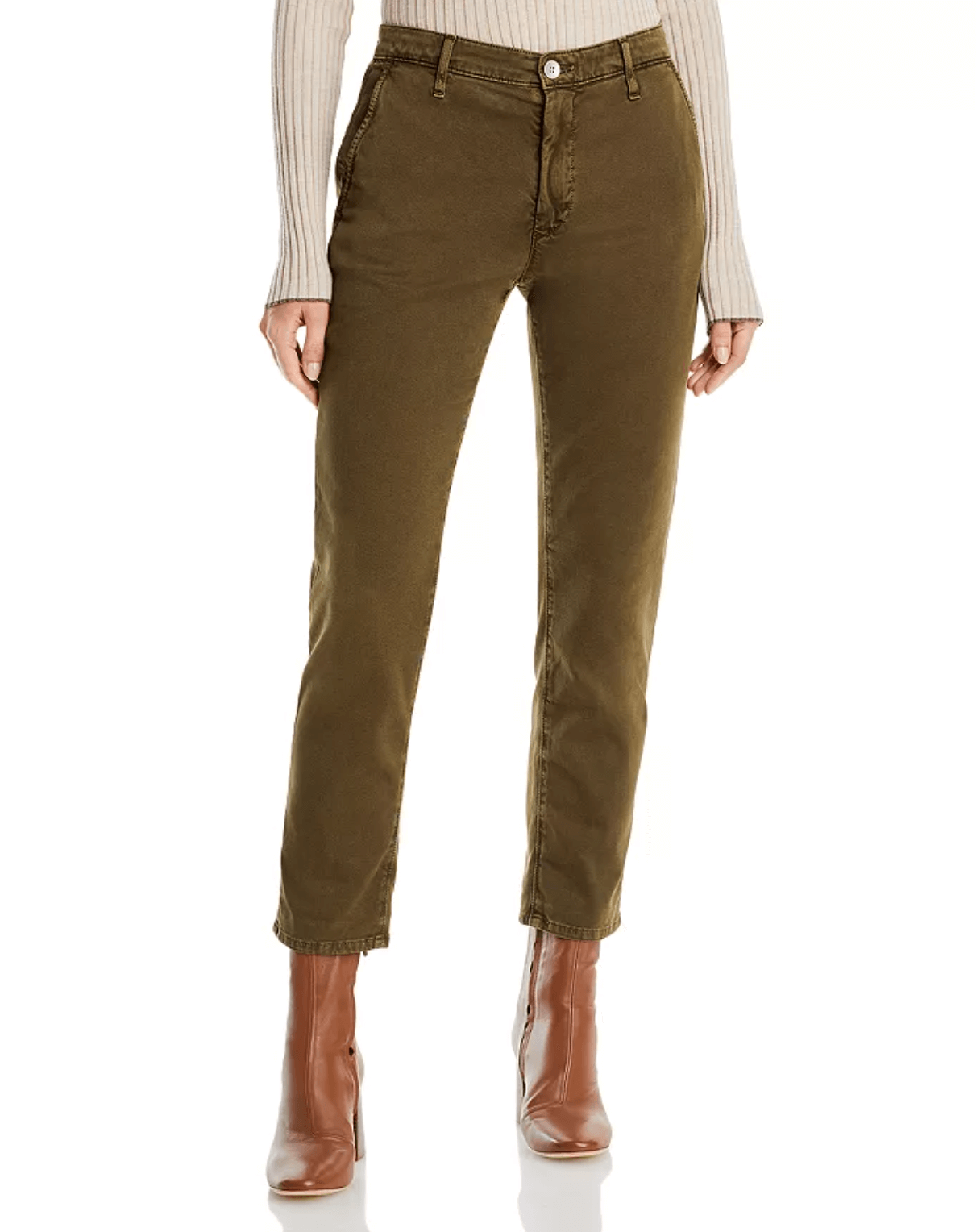AG jeans caden tailored trouser in shady moss, front view