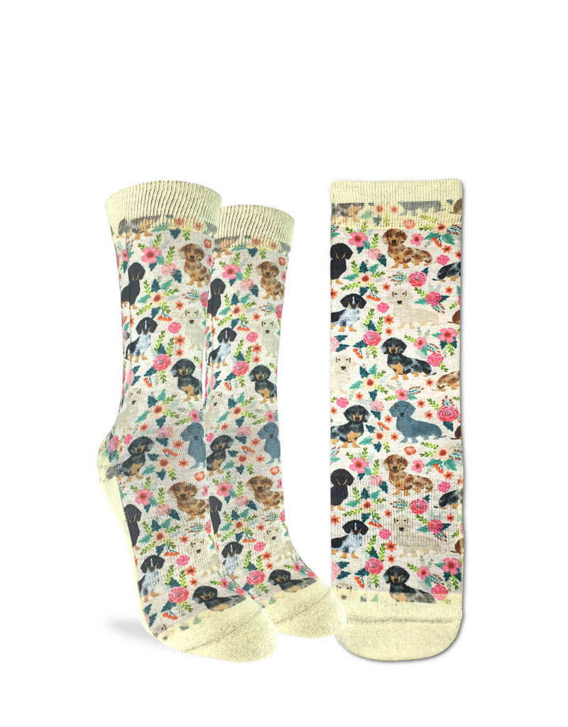 FLORAL DACHSHUNDS ACTIVE SOCK
