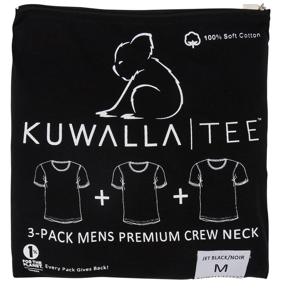 Package of Kuwalla Tee 3-pack of crew neck t-shirts in black